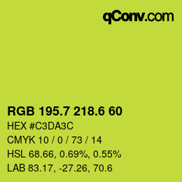 カラーコード: RGB 195.7 218.6 60 | qconv.com
