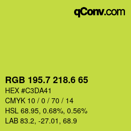 カラーコード: RGB 195.7 218.6 65 | qconv.com