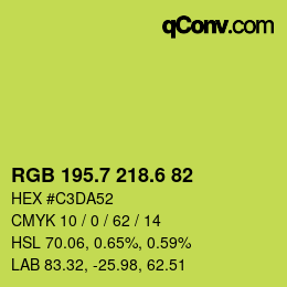 カラーコード: RGB 195.7 218.6 82 | qconv.com