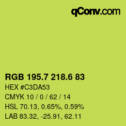 カラーコード: RGB 195.7 218.6 83 | qconv.com