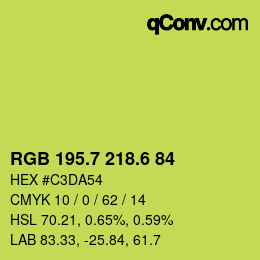 カラーコード: RGB 195.7 218.6 84 | qconv.com
