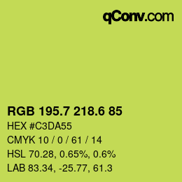 カラーコード: RGB 195.7 218.6 85 | qconv.com