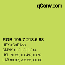 カラーコード: RGB 195.7 218.6 88 | qconv.com