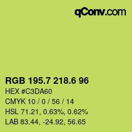 カラーコード: RGB 195.7 218.6 96 | qconv.com