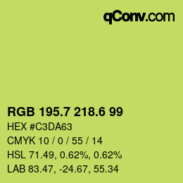 カラーコード: RGB 195.7 218.6 99 | qconv.com