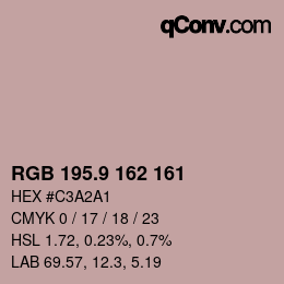 Color code: RGB 195.9 162 161 | qconv.com