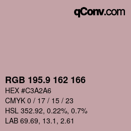 Color code: RGB 195.9 162 166 | qconv.com