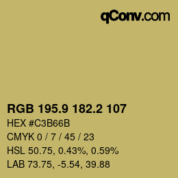 Color code: RGB 195.9 182.2 107 | qconv.com