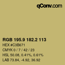Color code: RGB 195.9 182.2 113 | qconv.com
