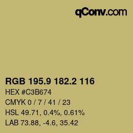 カラーコード: RGB 195.9 182.2 116 | qconv.com