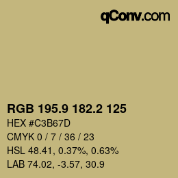 カラーコード: RGB 195.9 182.2 125 | qconv.com