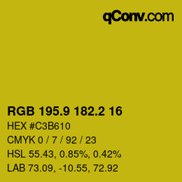 カラーコード: RGB 195.9 182.2 16 | qconv.com