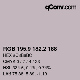 Color code: RGB 195.9 182.2 188 | qconv.com