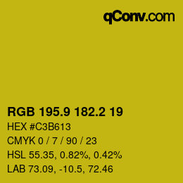 カラーコード: RGB 195.9 182.2 19 | qconv.com