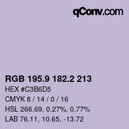 Color code: RGB 195.9 182.2 213 | qconv.com