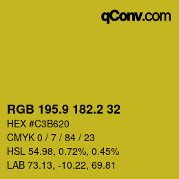 カラーコード: RGB 195.9 182.2 32 | qconv.com