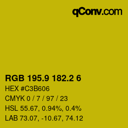 カラーコード: RGB 195.9 182.2 6 | qconv.com