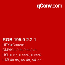 カラーコード: RGB 195.9 2.2 1 | qconv.com