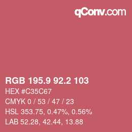 カラーコード: RGB 195.9 92.2 103 | qconv.com