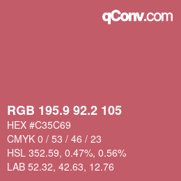 Color code: RGB 195.9 92.2 105 | qconv.com