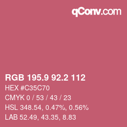 カラーコード: RGB 195.9 92.2 112 | qconv.com