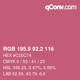 カラーコード: RGB 195.9 92.2 116 | qconv.com
