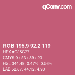 カラーコード: RGB 195.9 92.2 119 | qconv.com