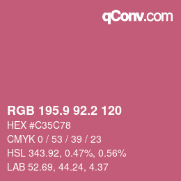 カラーコード: RGB 195.9 92.2 120 | qconv.com