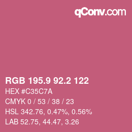 カラーコード: RGB 195.9 92.2 122 | qconv.com