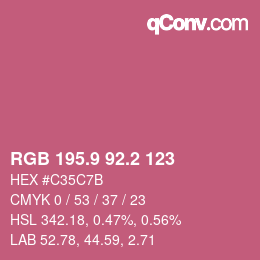 カラーコード: RGB 195.9 92.2 123 | qconv.com
