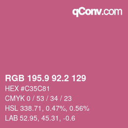 カラーコード: RGB 195.9 92.2 129 | qconv.com