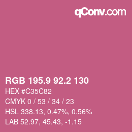カラーコード: RGB 195.9 92.2 130 | qconv.com