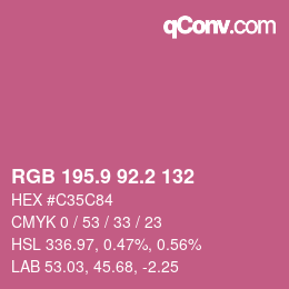 カラーコード: RGB 195.9 92.2 132 | qconv.com