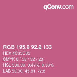 カラーコード: RGB 195.9 92.2 133 | qconv.com