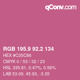 カラーコード: RGB 195.9 92.2 134 | qconv.com