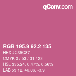 カラーコード: RGB 195.9 92.2 135 | qconv.com