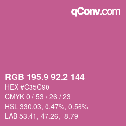カラーコード: RGB 195.9 92.2 144 | qconv.com