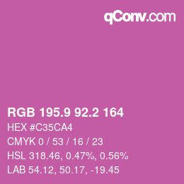 カラーコード: RGB 195.9 92.2 164 | qconv.com