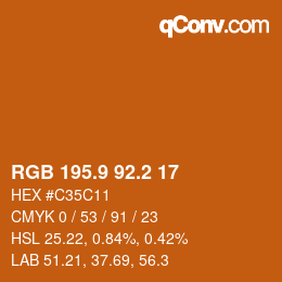 カラーコード: RGB 195.9 92.2 17 | qconv.com
