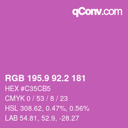 カラーコード: RGB 195.9 92.2 181 | qconv.com