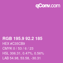 カラーコード: RGB 195.9 92.2 185 | qconv.com
