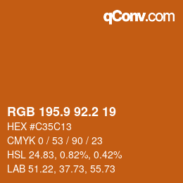 Color code: RGB 195.9 92.2 19 | qconv.com