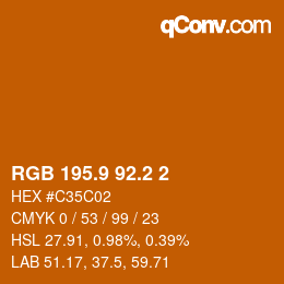 カラーコード: RGB 195.9 92.2 2 | qconv.com