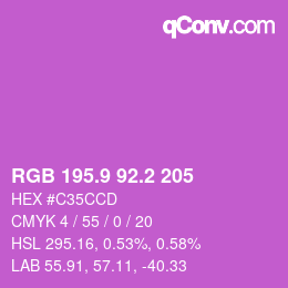 カラーコード: RGB 195.9 92.2 205 | qconv.com