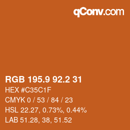 カラーコード: RGB 195.9 92.2 31 | qconv.com