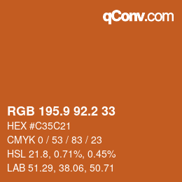 Color code: RGB 195.9 92.2 33 | qconv.com