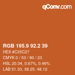 Color code: RGB 195.9 92.2 39 | qconv.com