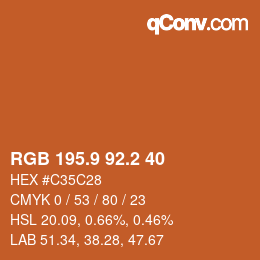 カラーコード: RGB 195.9 92.2 40 | qconv.com