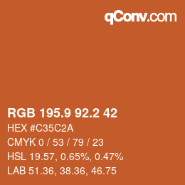Color code: RGB 195.9 92.2 42 | qconv.com