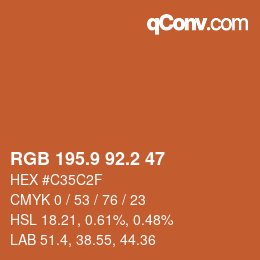 カラーコード: RGB 195.9 92.2 47 | qconv.com